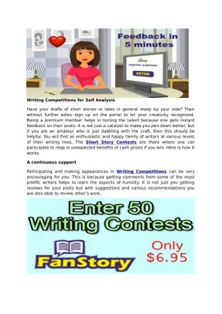 Writing Competitions for Self Analysis