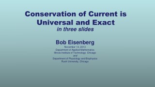 Conservation of Current in Three Slides November 13-1