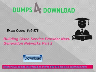 Get Updated Free Cisco 640-878 Exam Questions | Dumps4download.co.in