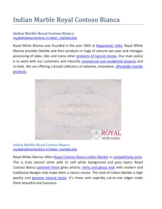Indian Marble Royal Costoso Bianca