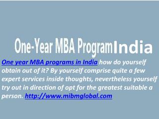 One year MBA programs in India the useful marketplace.