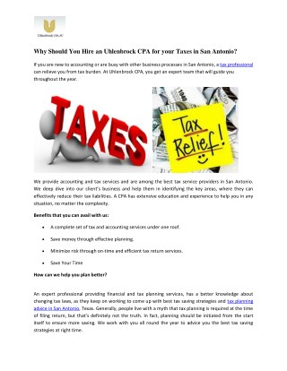 Reason to Hire Professional Tax Services in San Antonio