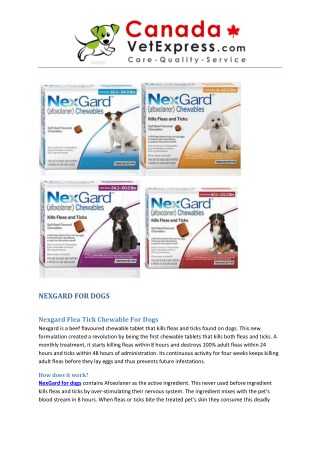 Nexgard for Dogs - Flea and Tick Medication