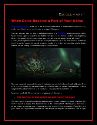 When Coins Become A Part Of Your Game : RSGOLDMARKT