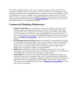 Best Commercial Plumbing Tips