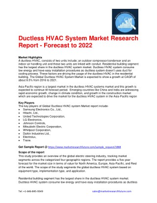 Ductless HVAC System Market Research Report - Forecast to 2022