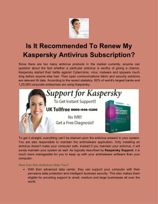Is It Recommended To Renew My Kaspersky Antivirus Subscription?