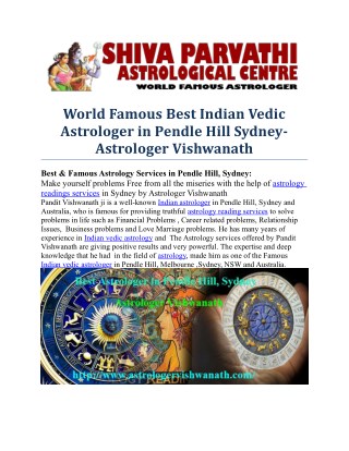Best & Famous Indian Vedic Astrologer In Sydney, Melbourne, Perth, Adelaide, Brisbane