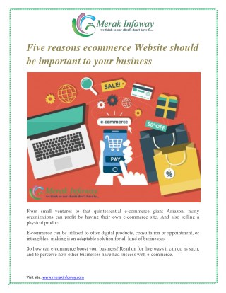 Five reasons ecommerce Website should be important to your business