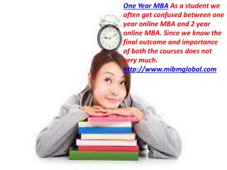 One Year MBA other practical exposures MIBM GLOBAL