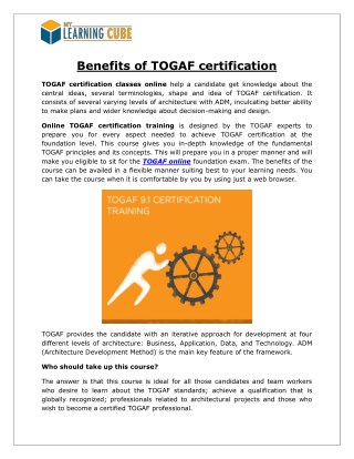 Togaf training and certification