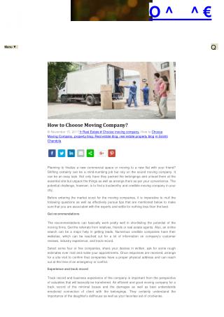 How to Choose Moving Company?