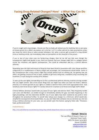 Facing Drug Related Charges? Here’s What You Can Do