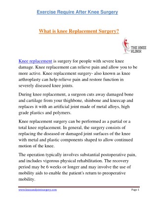 Exercise Require After Knee Surgery | Knee Replacement Surgeon | Dr.Anshu Sachdev