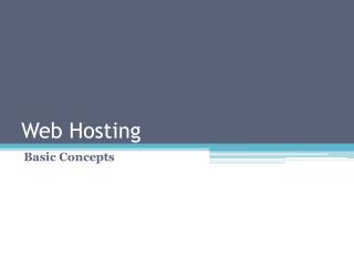 Basic Concepts of Web Hosting