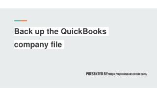 Backup the QuickBooks company file