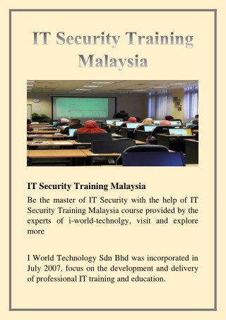 IT Security Training Malaysia