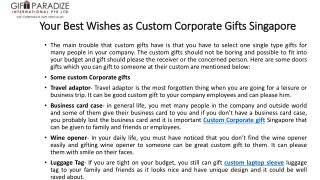 Your Best Wishes as Custom Corporate Gifts Singapore