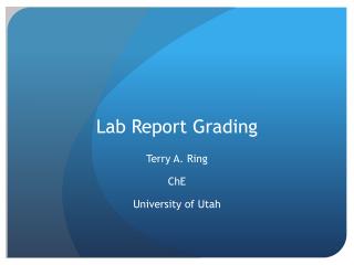 Lab Report Grading