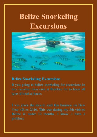 belize snorkeling excursions