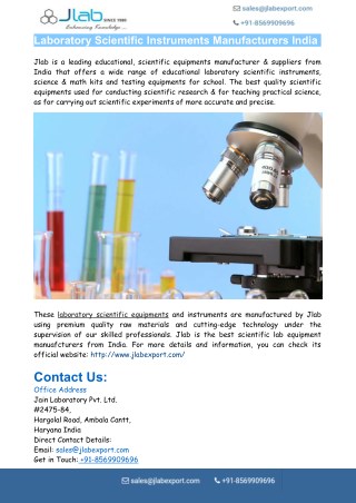 Laboratory Scientific Instruments Manufacturers