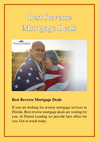 best reverse mortgage deals
