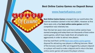 Best Online Casino Games no Deposit Bonus