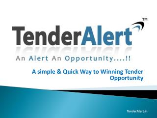 Tender information with TenderAlert.in