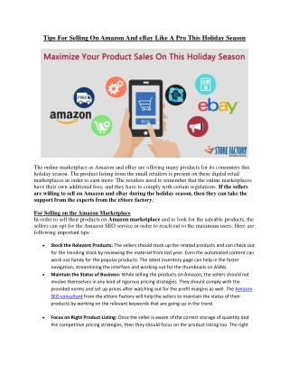 Tips For Selling On Amazon And eBay Like A Pro This Holiday Season