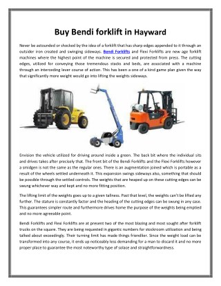 Buy Bendi forklift in Hayward | Big Joe lift