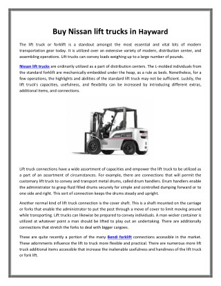 Buy Nissan lift trucks in Hayward | Big Joe lift