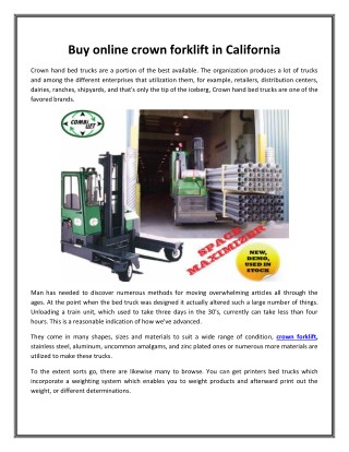 Buy online crown forklift in California | | Big Joe lift