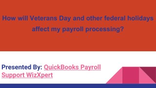 How will Veterans Day and other federal holidays affect my payroll processing?