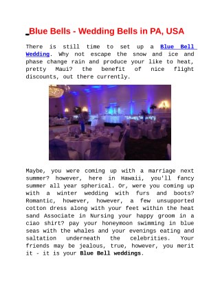 Blue Bells - Wedding Bells in PA, USA