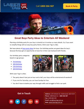 Great Boys Party Ideas to Entertain All Weekend