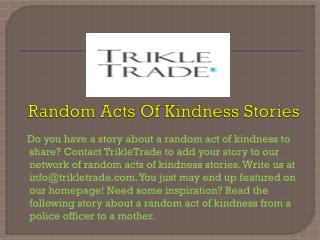 Random Acts Of Kindness Stories