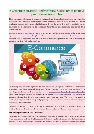 e-Commerce Strategy: Highly effective Guidelines to Improve your Product sales Online