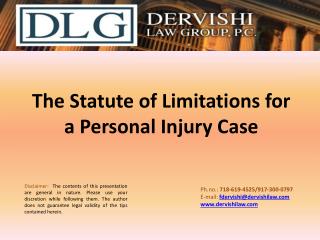 The Statute of Limitations for a Personal Injury Case