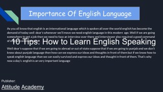 10 Tips: How to Learn English Language