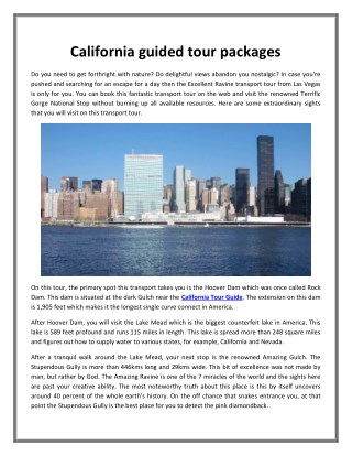 California guided tour packages