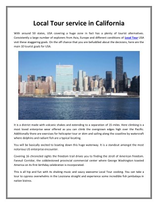 Local Tour service in California