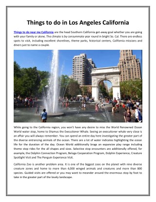 Things to do near me California