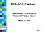 AIHA-LAP, LLC Webinar