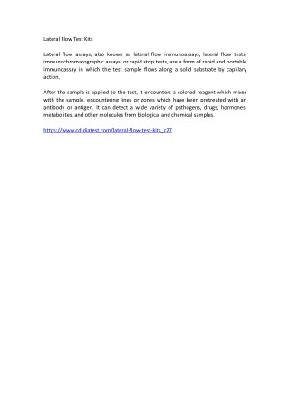 lateral flow assay