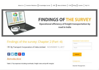 Findings of the survey by TCIL Chapter 2 (Part -4)