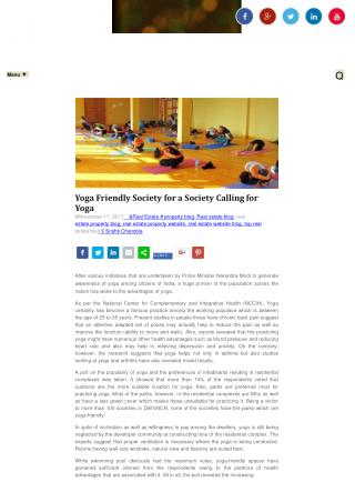 Yoga Friendly Society for a Society Calling for Yoga