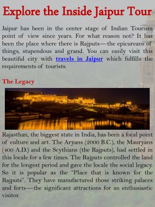 Explore the Inside Jaipur Tour