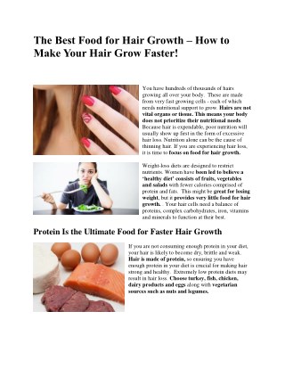 The Best Food for Hair Growth – How to Make Your Hair Grow Faster!