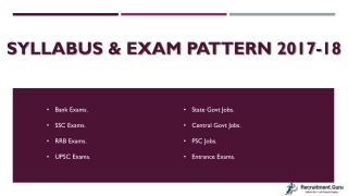 New Govt Exams RRB SSC UPSC Syllabus & Exam Pattern 2017-2018