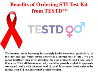 Benefits of Ordering STI Test Kit from TESTD™